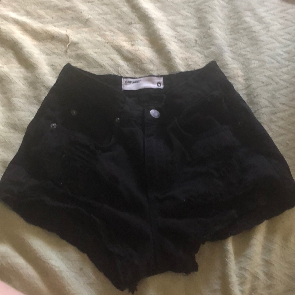 High waisted black shorts